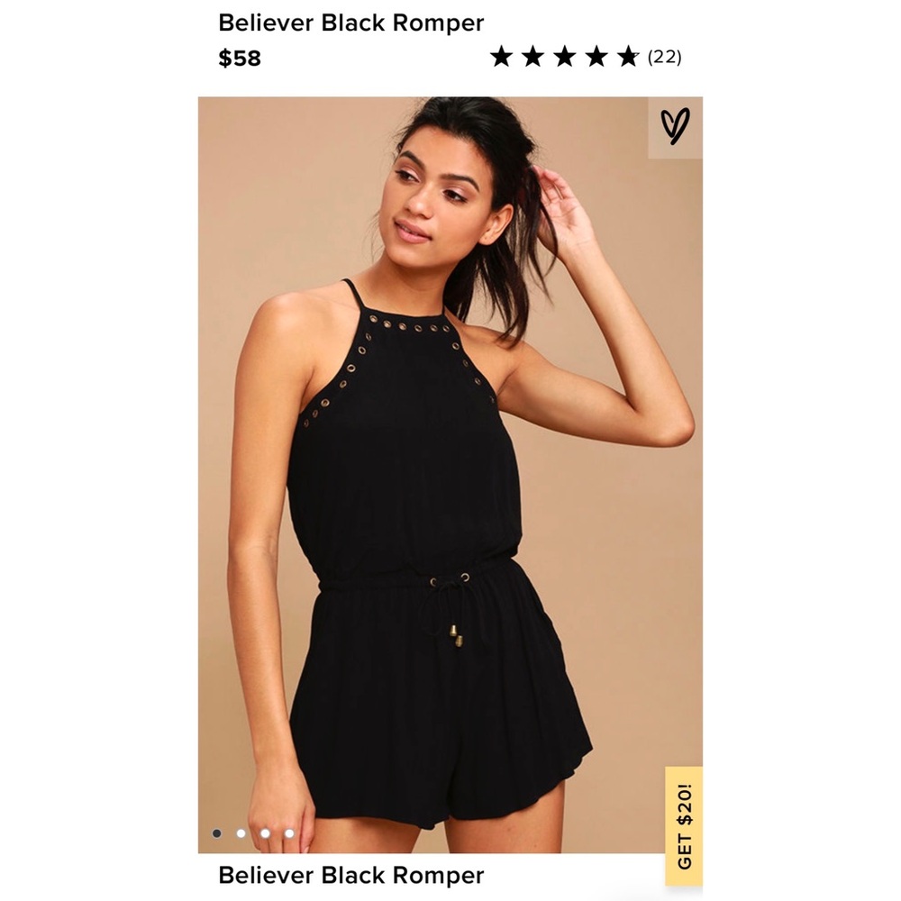 Lulu’s Believer Black Romper